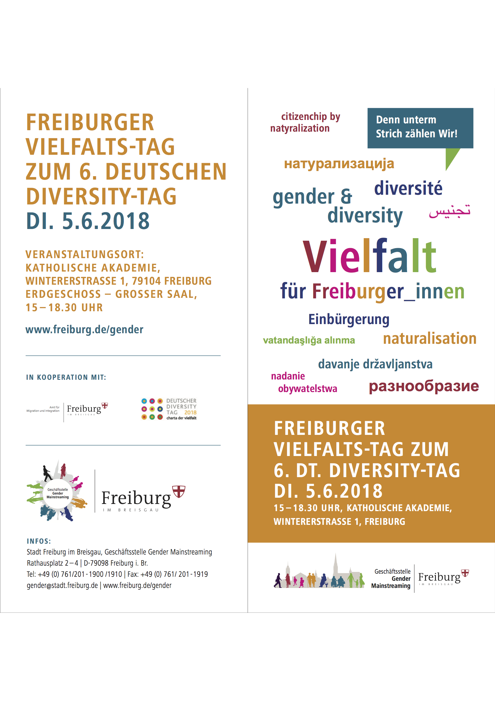Programm Freiburger Diversity-Tag am 05.06.2018